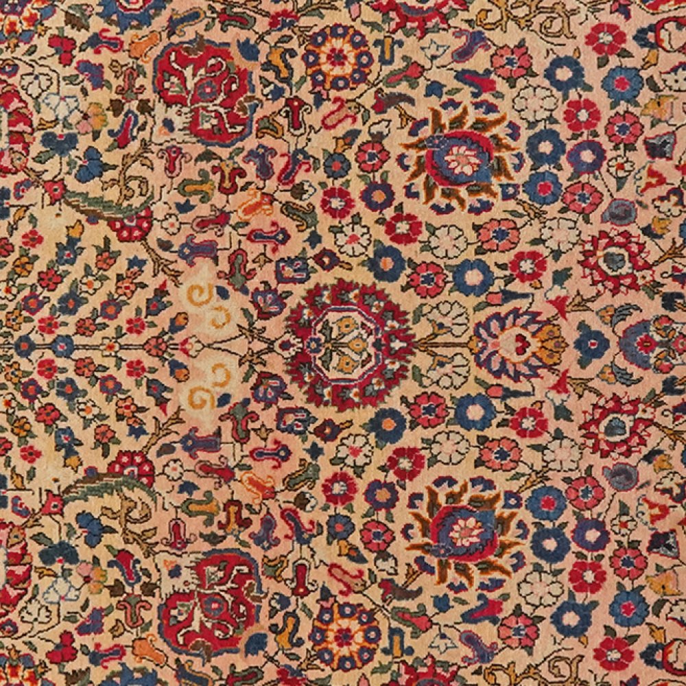 Kashan — Hand-knotted, 135x204 cm, Beige, 100% Virgin Wool | View 4