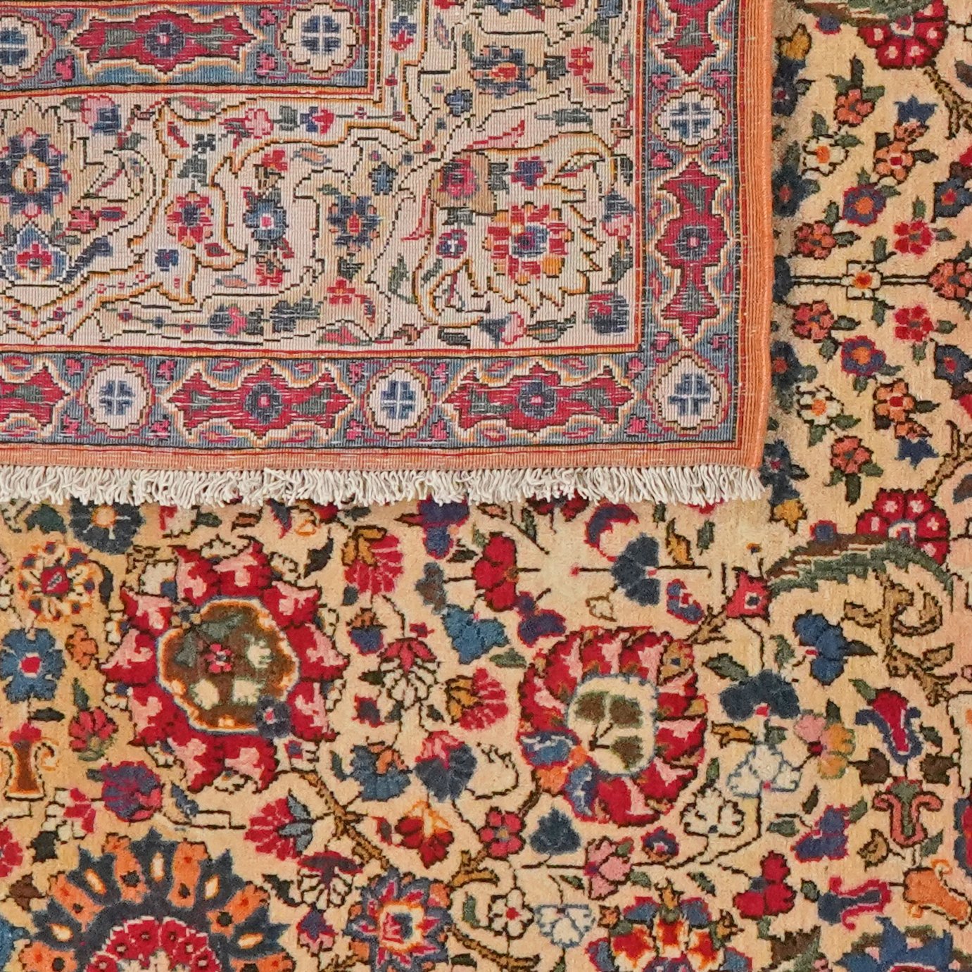 Kashan — Hand-knotted, 135x204 cm, Beige, 100% Virgin Wool | View 6
