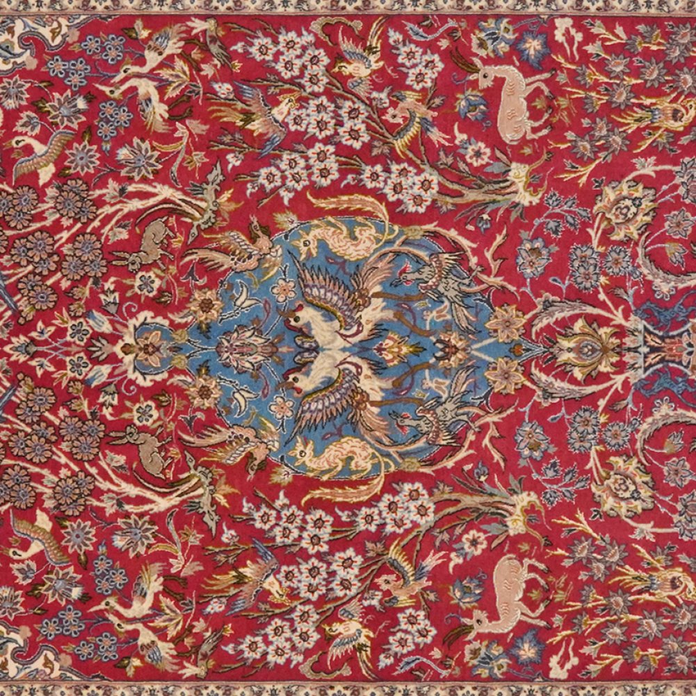 Isfahan — Hand-knotted, 160x240 cm, Red, 100% Virgin Wool | View 4