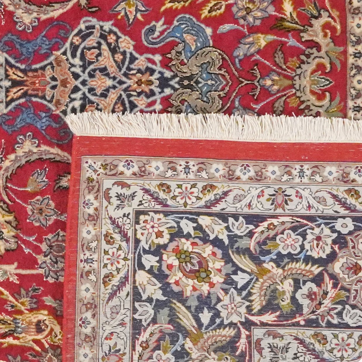 Isfahan — Hand-knotted, 160x240 cm, Red, 100% Virgin Wool | View 6