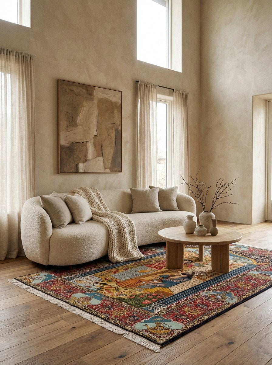 Tabriz Old — Handgefertigt, 194x136 cm, Rot, 100% Virgin Wool | Detail view