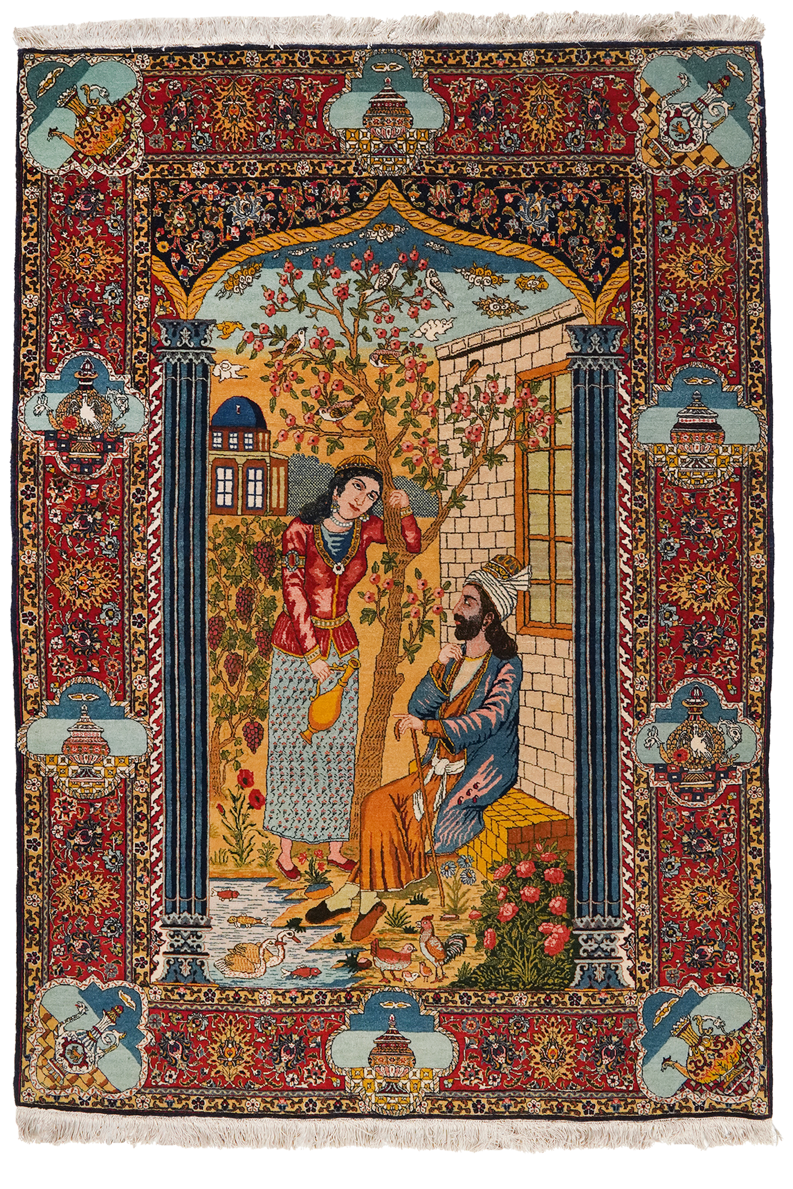 Tabriz Old — Handgefertigt, 194x136 cm, Rot, 100% Virgin Wool | Main view