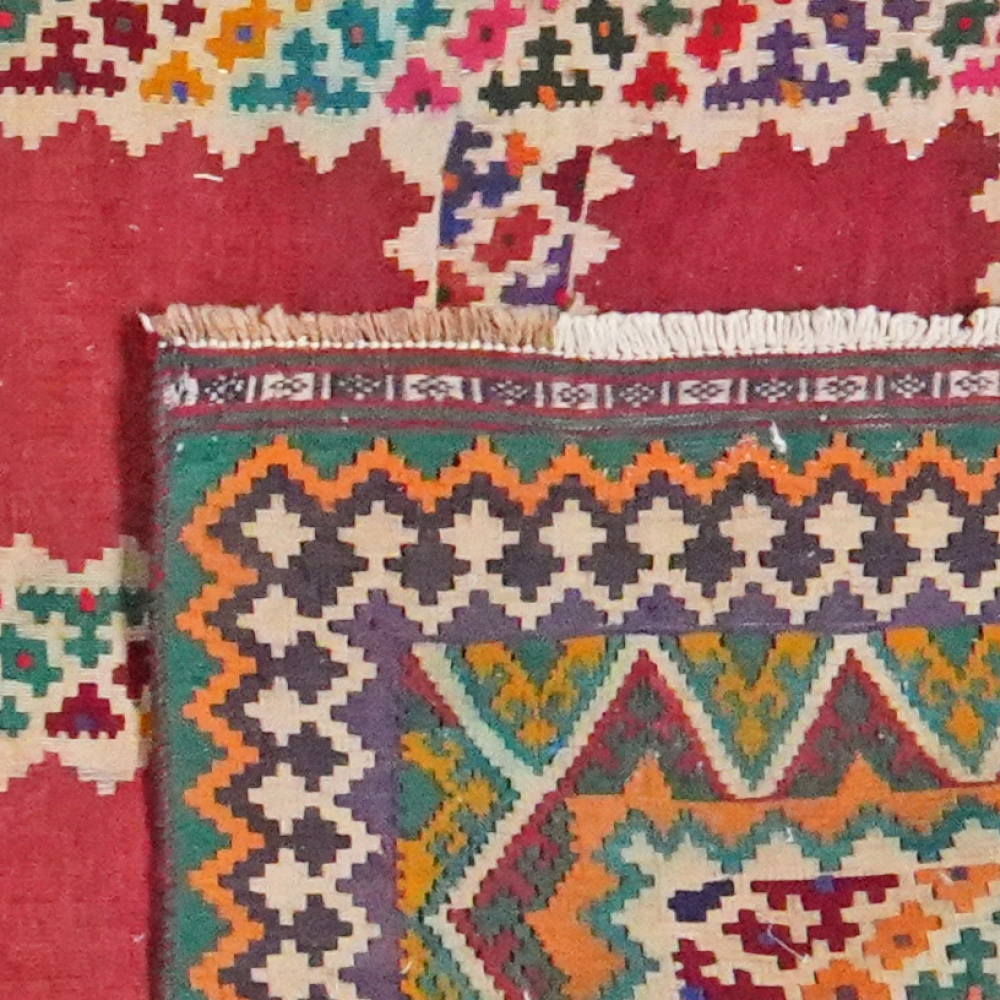 Kelim Gashgai Old — Handgefertigt, 427x121 cm, Bunt, 100% Virgin Wool | View 7