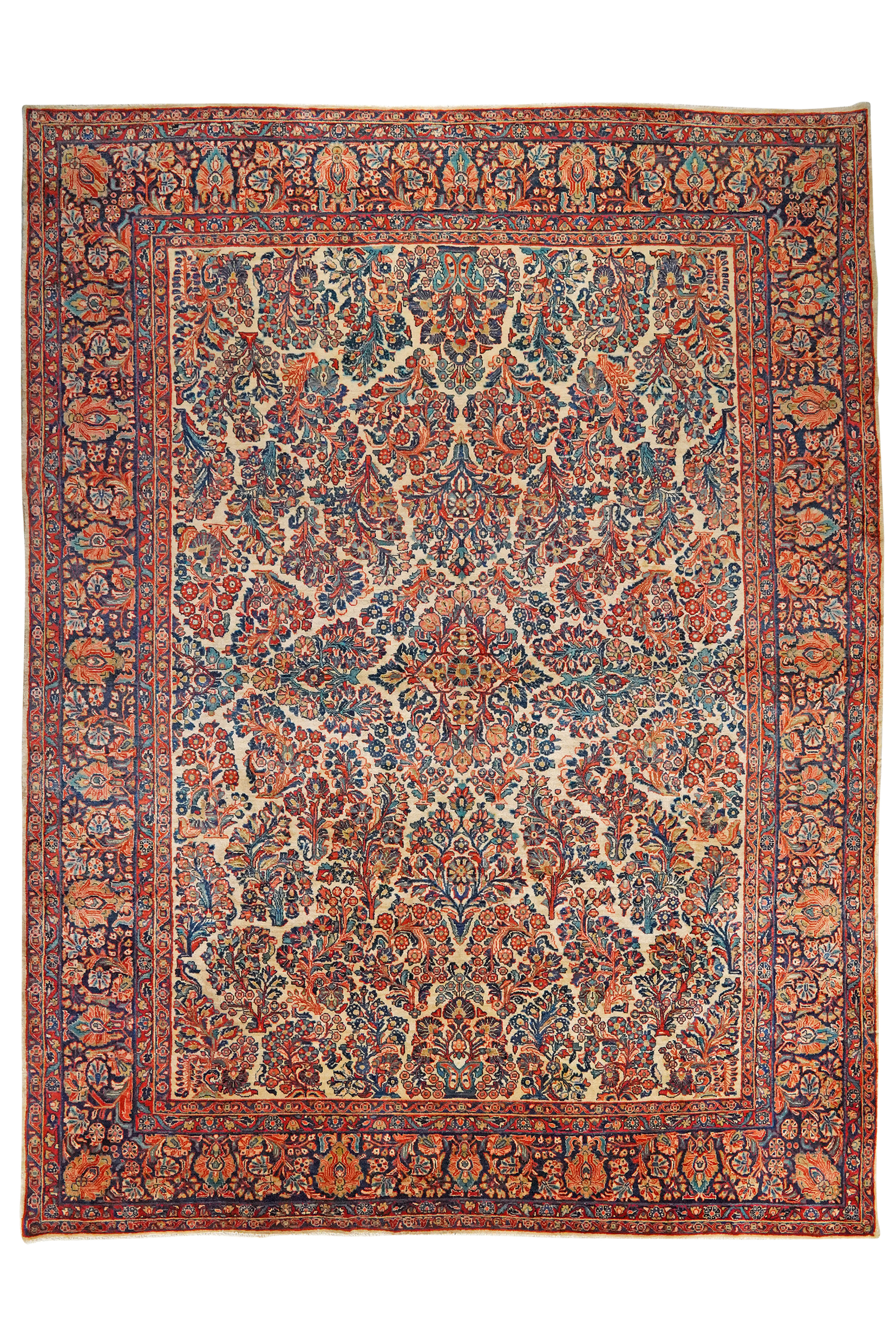 Sarough — Hand-knotted, 265x345 cm, Beige, 100% Virgin Wool | Main view