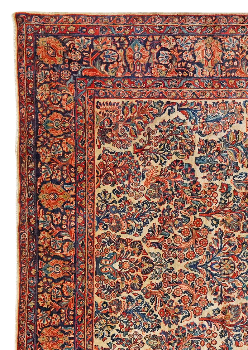 Sarough — Hand-knotted, 265x345 cm, Beige, 100% Virgin Wool | View 3