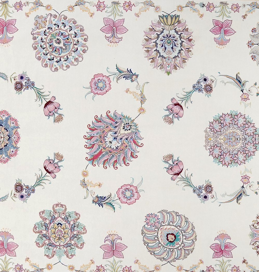 Tabriz 60 Raj — Hand-knotted, 253x346 cm, Beige, 100% Virgin Wool | View 4