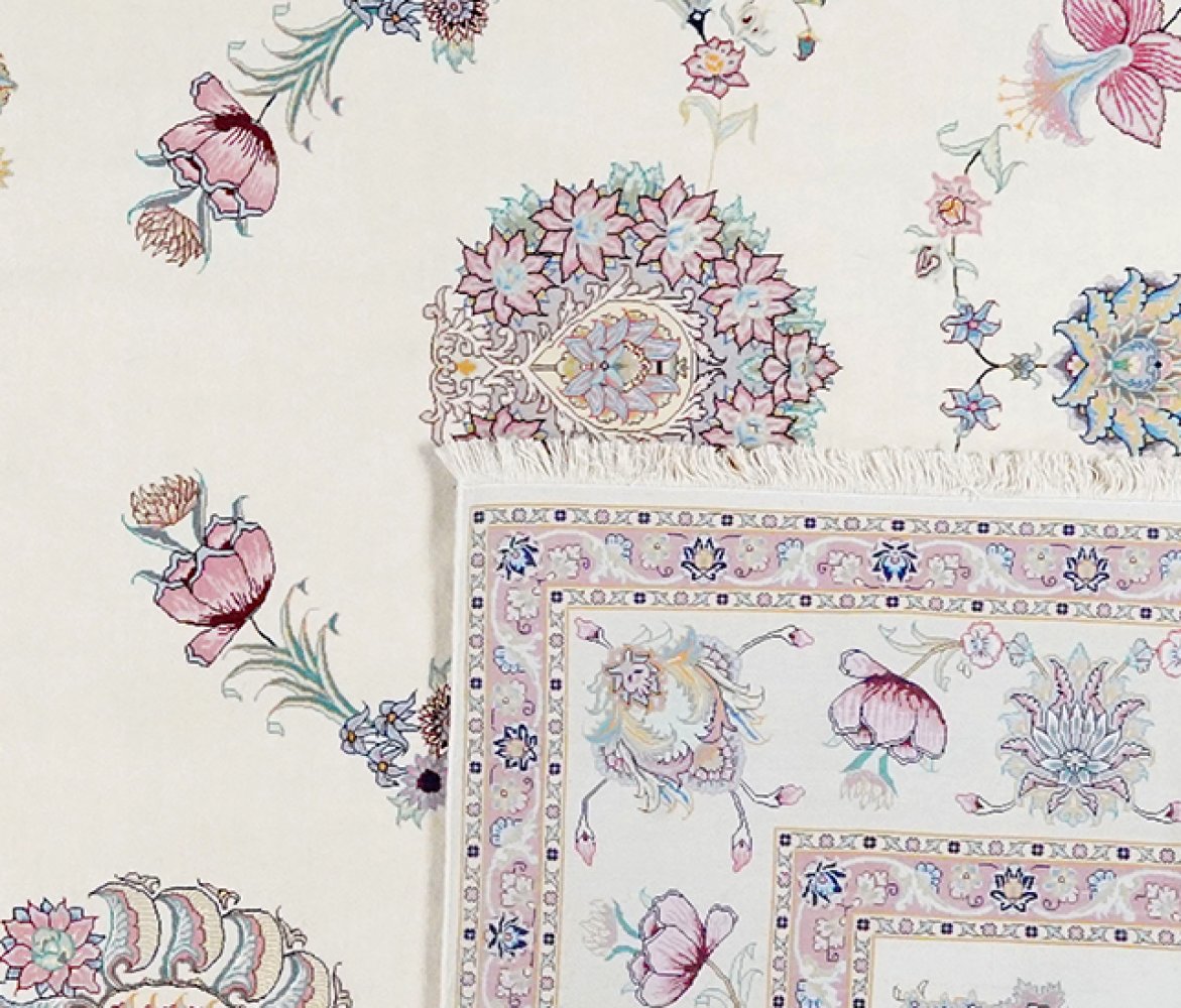 Tabriz 60 Raj — Hand-knotted, 253x346 cm, Beige, 100% Virgin Wool | View 6