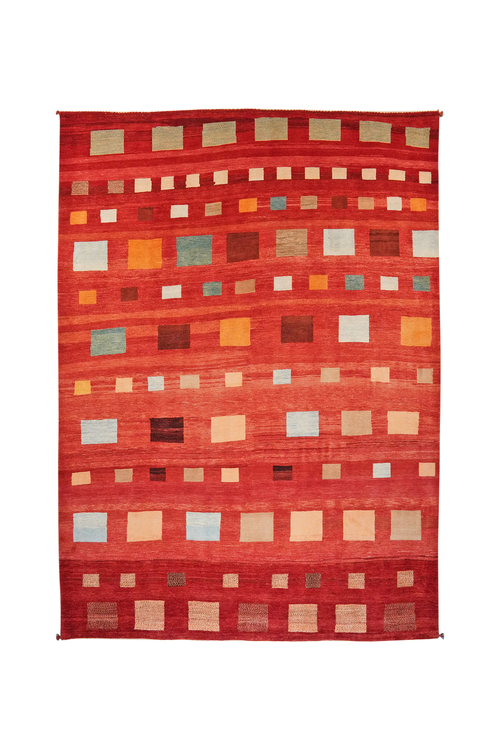 Rizbaf — Handgefertigt, 336x247 cm, Rot, 100% Virgin Wool | Main view