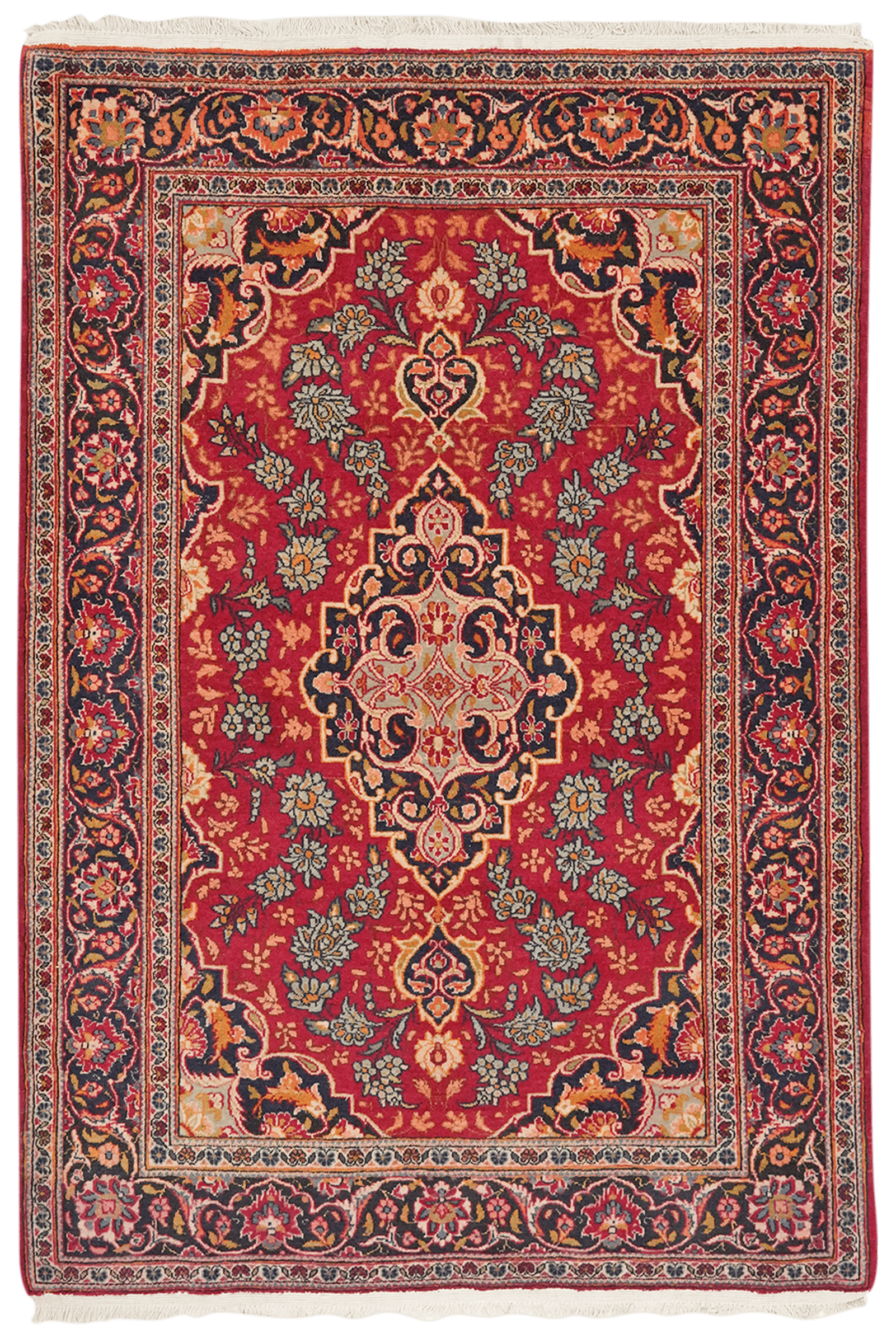 Kashan — Hand-knotted, 106x154 cm, Red, 100% Virgin Wool | Main view