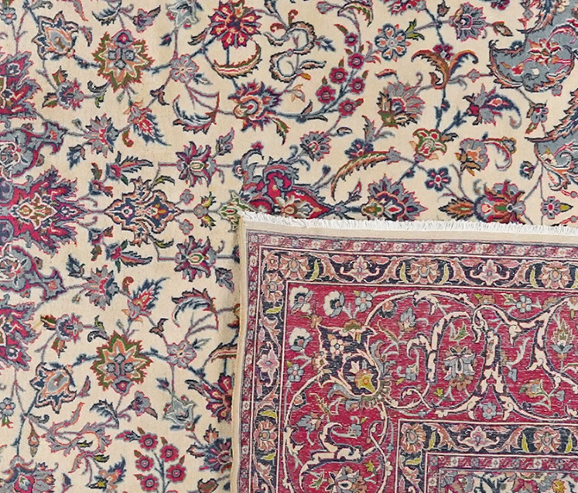 Kirman — Hand-knotted, 249x359 cm, Beige, 100% Virgin Wool | View 6