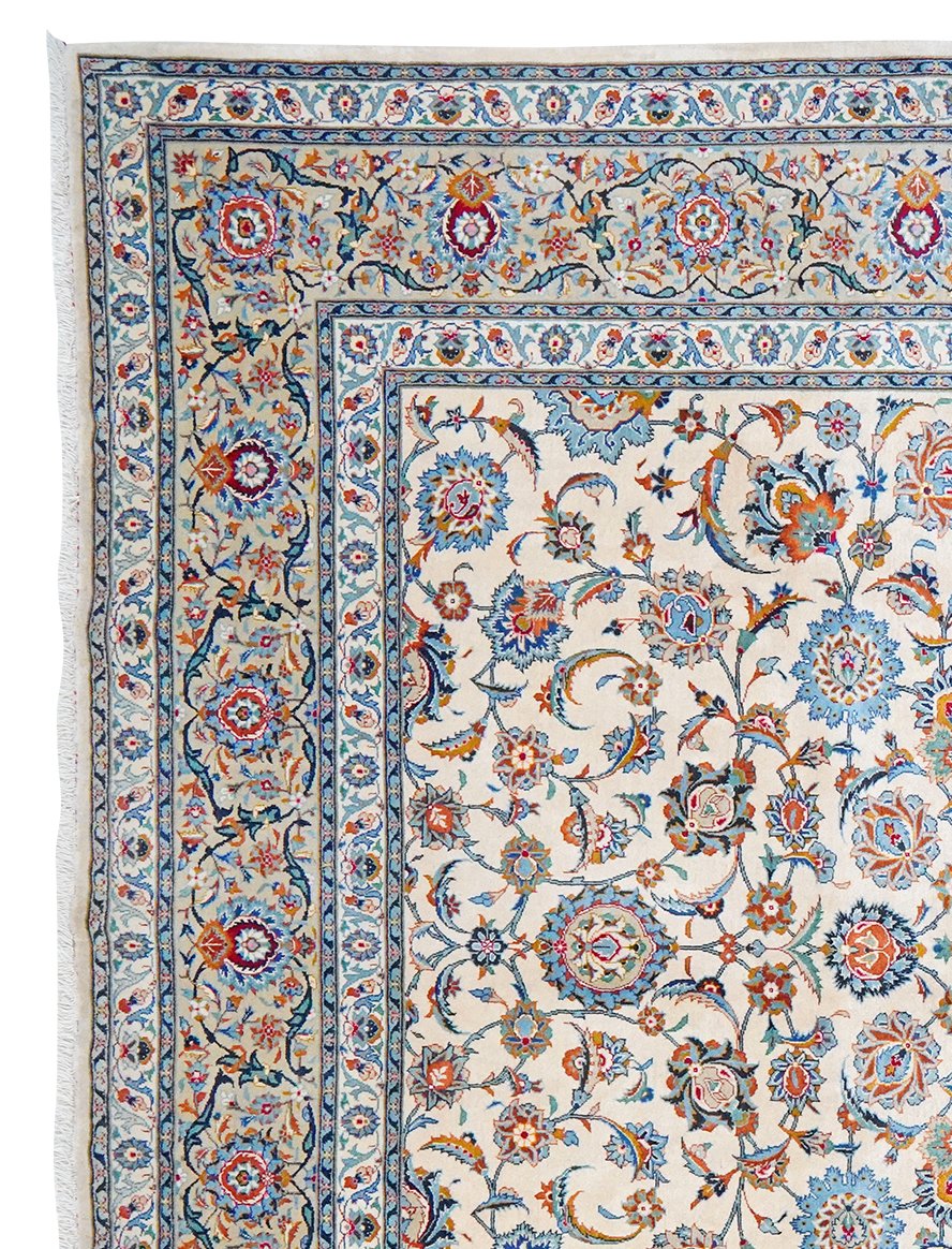 Kashan — Hand-knotted, 266x378 cm, Beige, 100% Virgin Wool | View 3