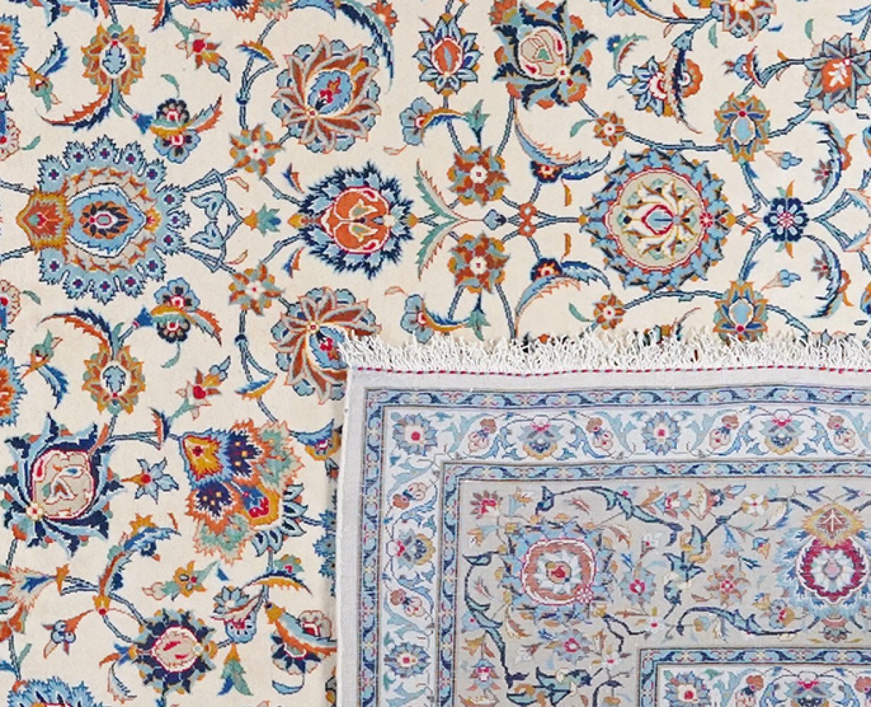 Kashan — Hand-knotted, 266x378 cm, Beige, 100% Virgin Wool | View 6