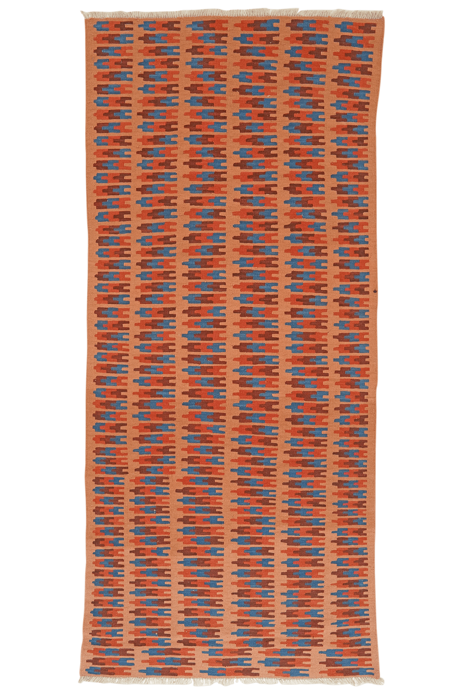 Kelim Gashgai — Handmade, 105x250 cm, Orange, 100% Virgin Wool | Main view