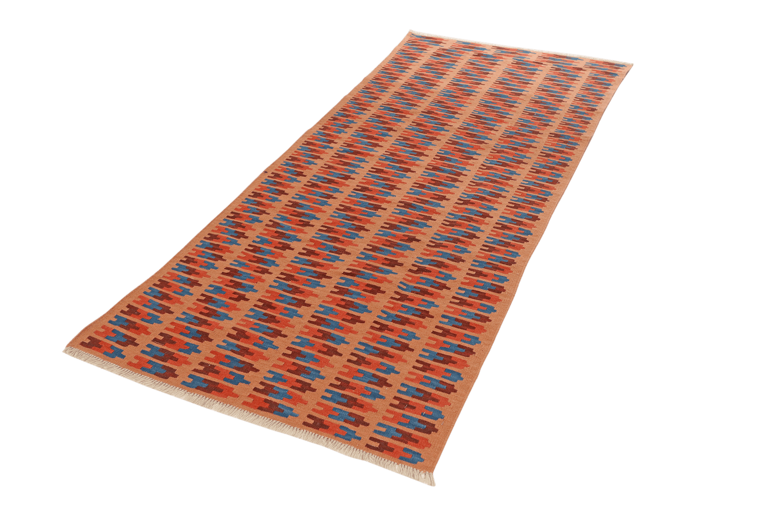 Kelim Gashgai — Handmade, 105x250 cm, Orange, 100% Virgin Wool | View 5
