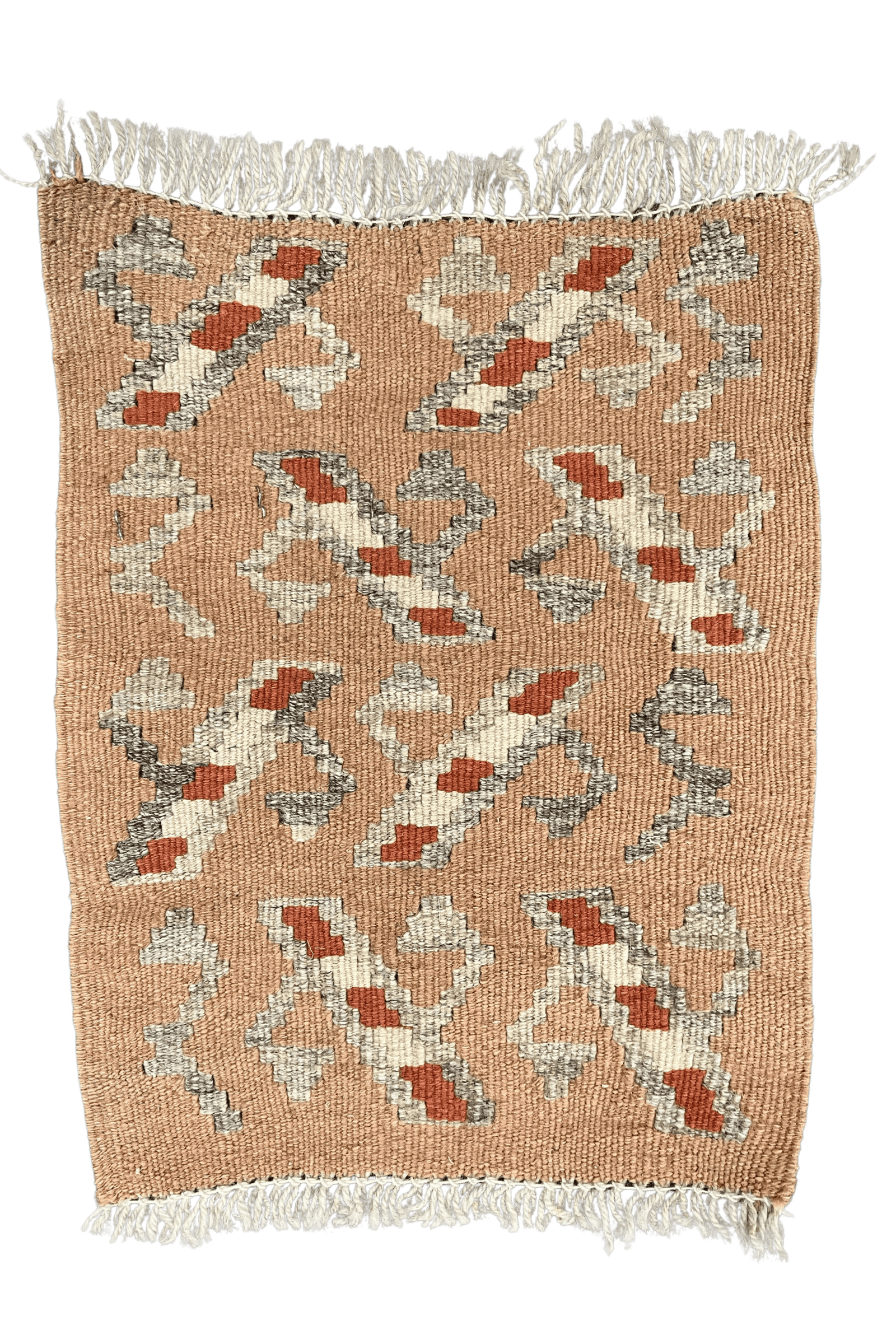 Kelim Gashgai — Handmade, 30x37 cm, Beige, 100% Virgin Wool | Main view
