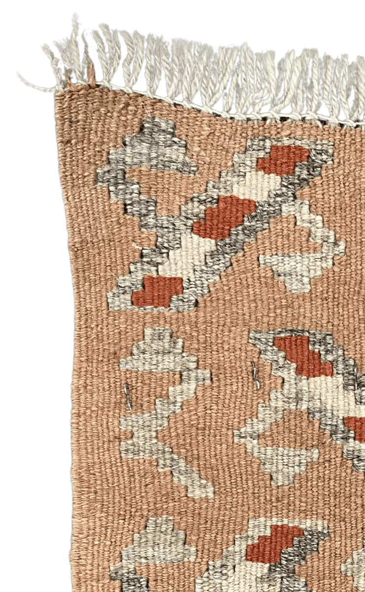 Kelim Gashgai — Handmade, 30x37 cm, Beige, 100% Virgin Wool | View 3