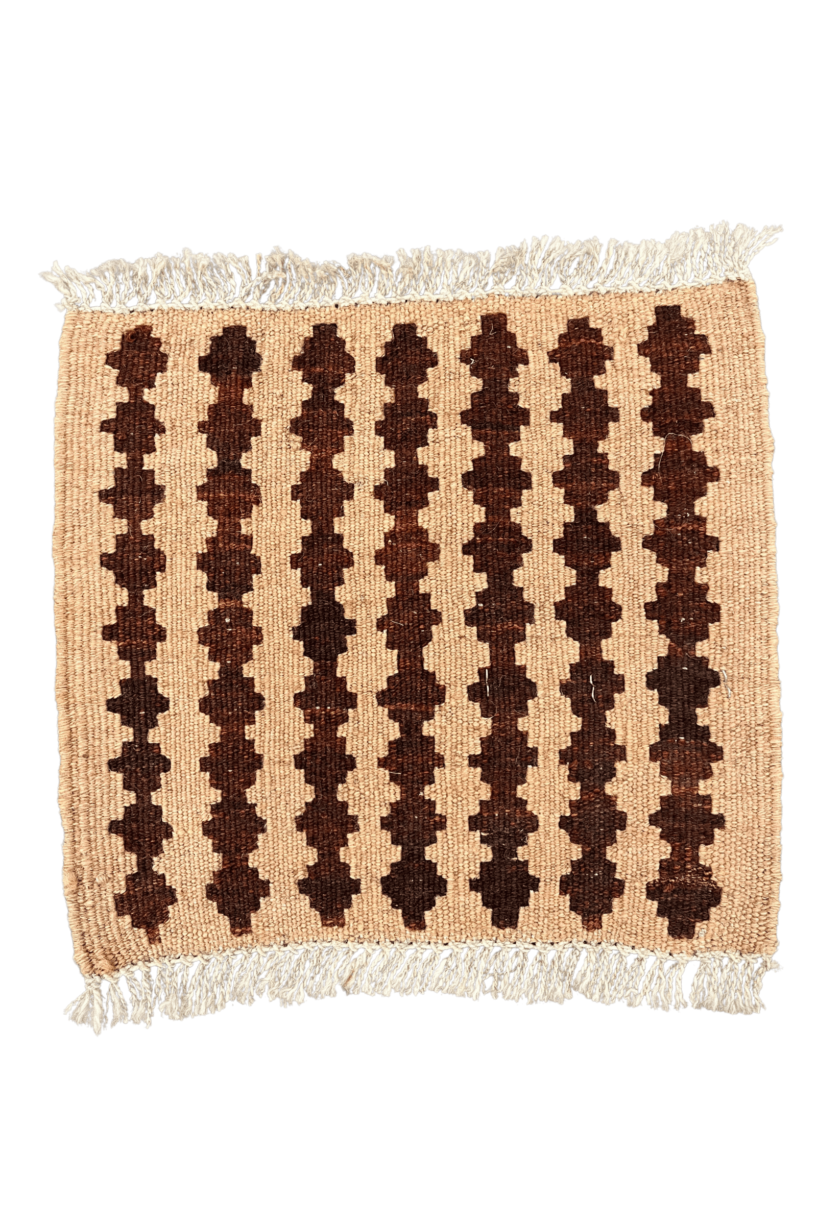 Kelim Gashgai — Handmade, 28x31 cm, Brown, 100% Virgin Wool | Main view