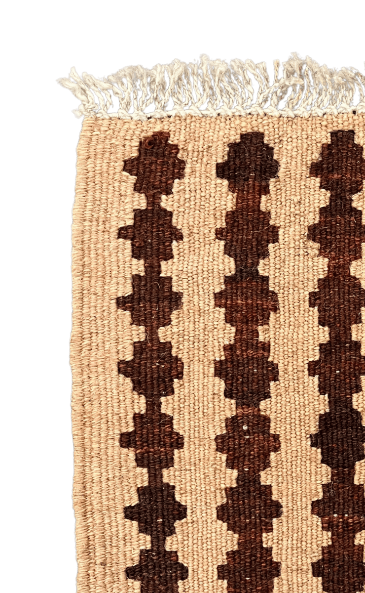 Kelim Gashgai — Handmade, 28x31 cm, Brown, 100% Virgin Wool | View 3