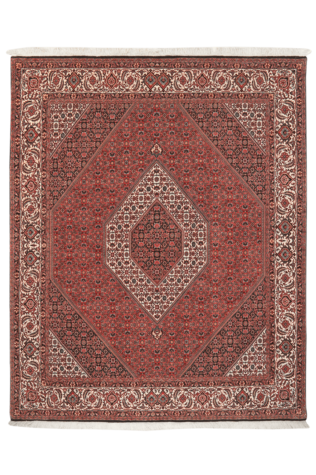 Bidjar Bookan — Hand-knotted, 203x250 cm, Red, 90% Schurwolle, 10% Seide | Main view