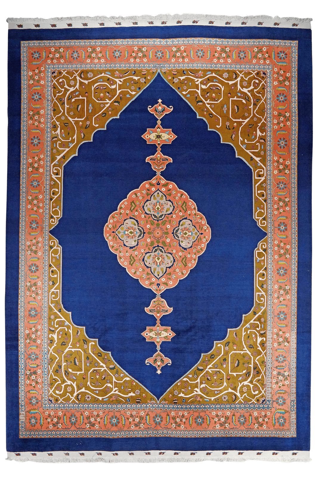 Tabriz Old — Hand-knotted, 249x344 cm, Blue, 100% Virgin Wool | Main view