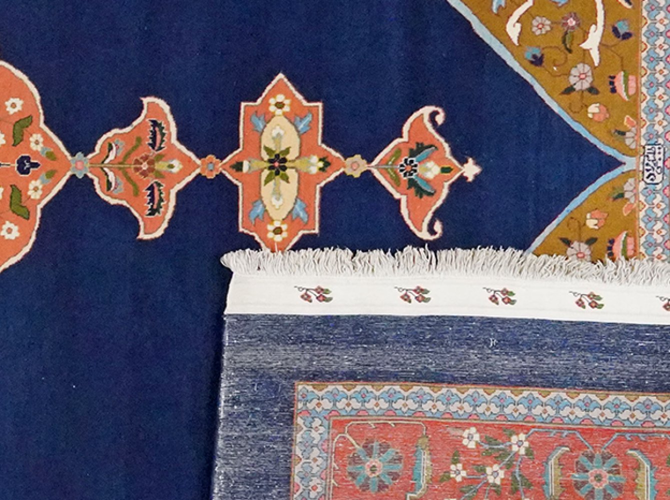 Tabriz Old — Hand-knotted, 249x344 cm, Blue, 100% Virgin Wool | View 6