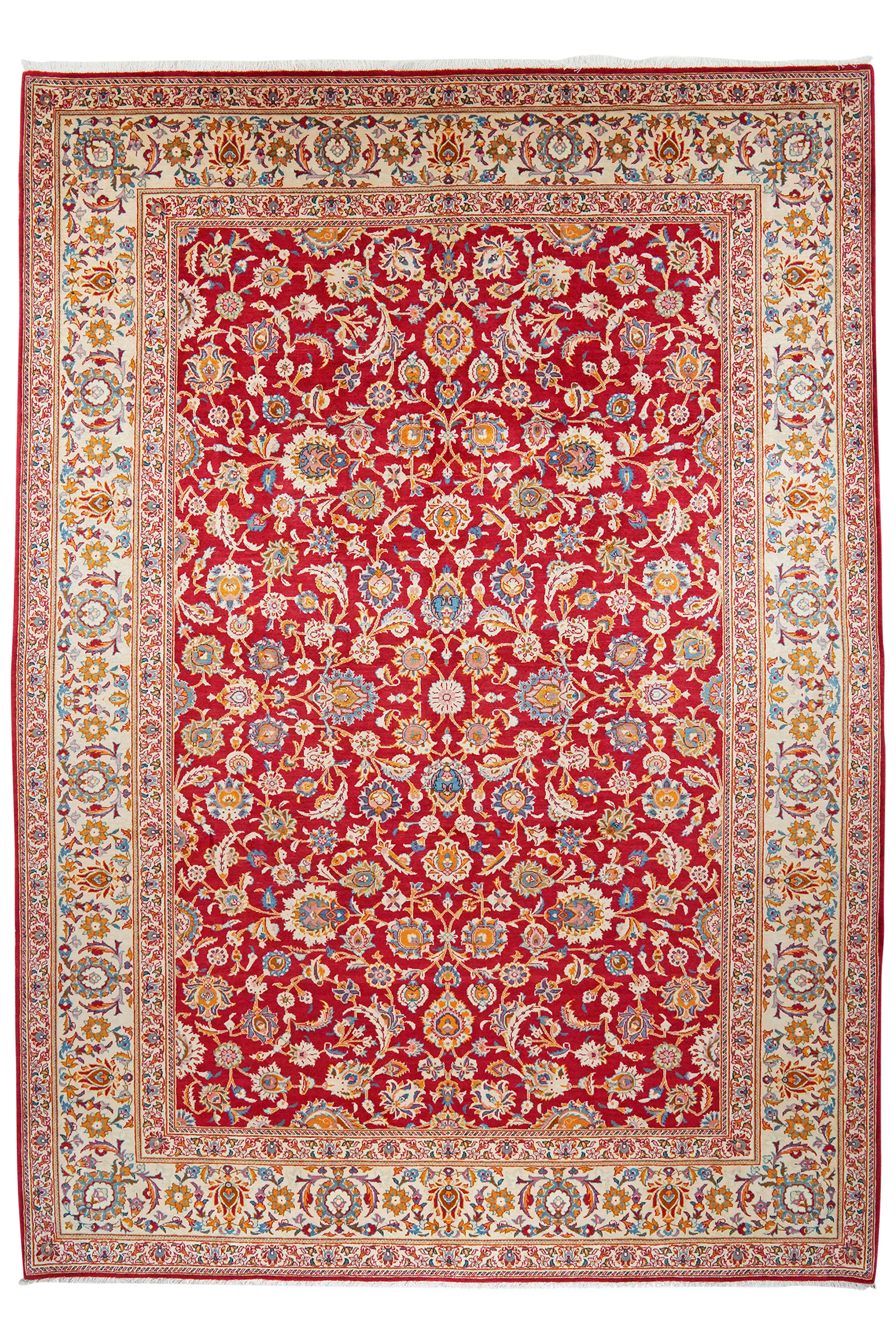 Kashan — Hand-knotted, 229x326 cm, Red, 100% Virgin Wool | Main view