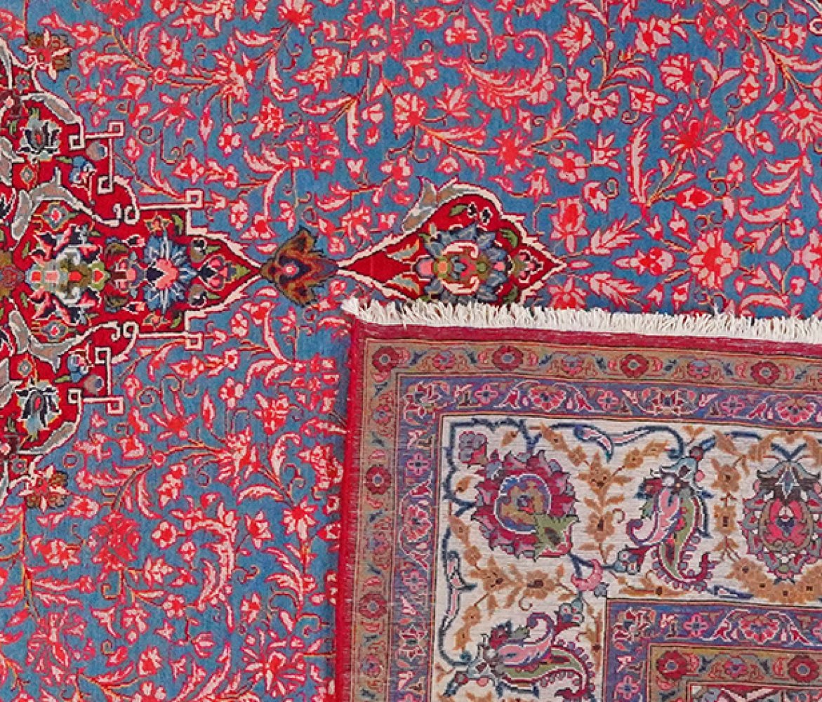 Kashan — Hand-knotted, 237x326 cm, Blue, 100% Virgin Wool | View 6