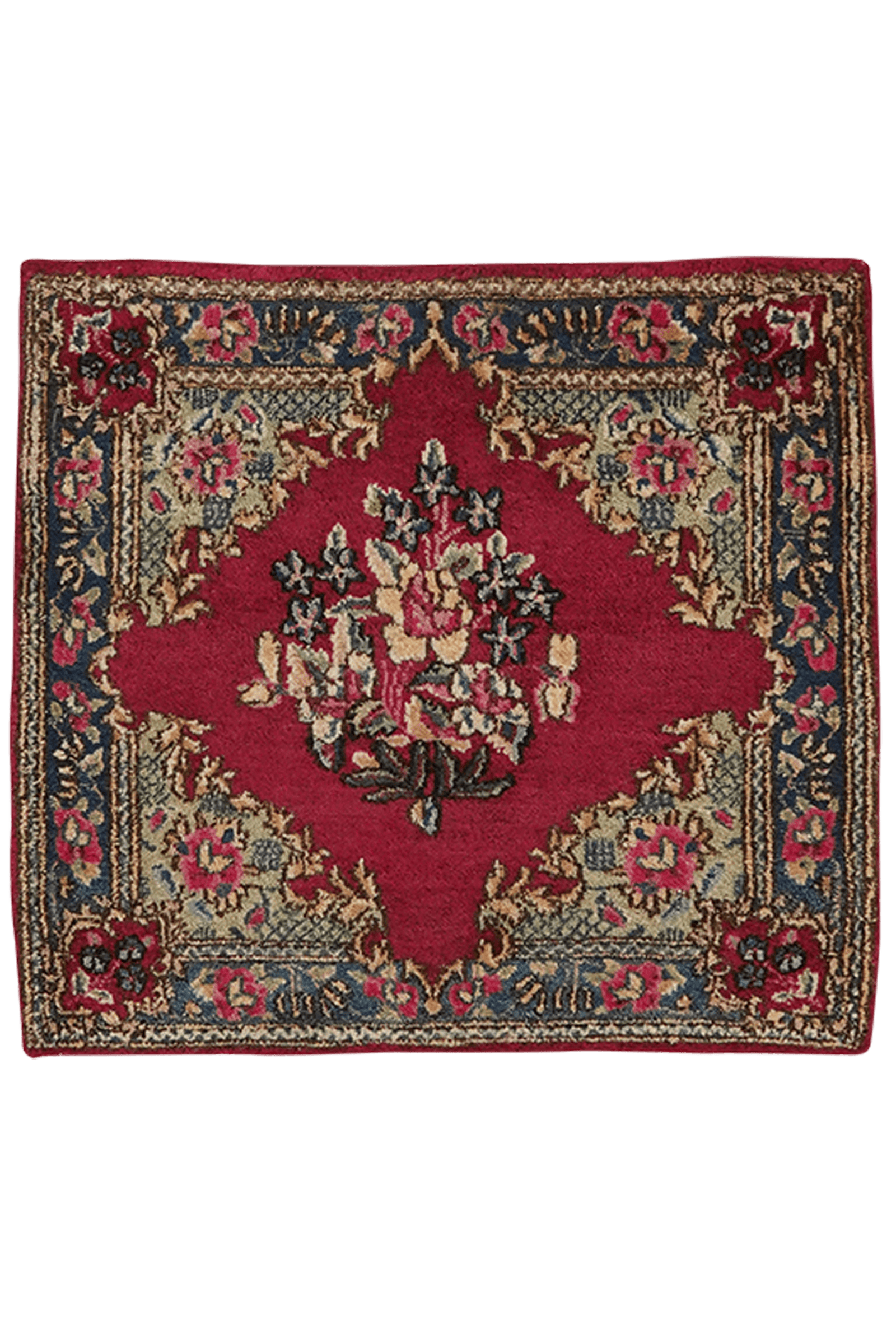 Ravar — Hand-knotted, 48x50 cm, Red, 100% Virgin Wool | Main view