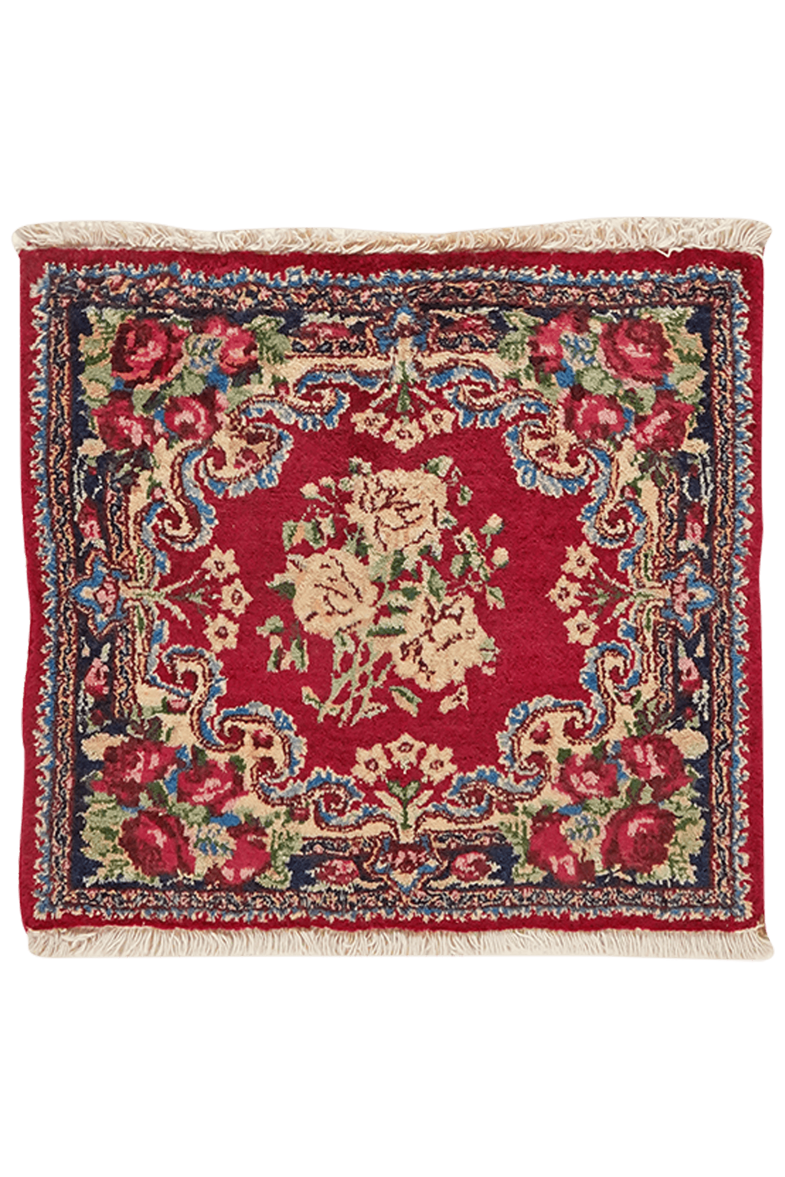 Ravar — Hand-knotted, 53x55 cm, Red, 100% Virgin Wool | Main view
