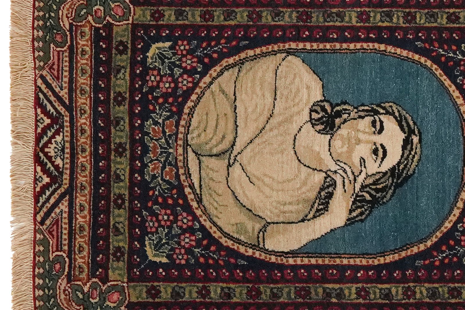 Teheran — Hand-knotted, 55x72 cm, Blue, 100% Virgin Wool | View 3