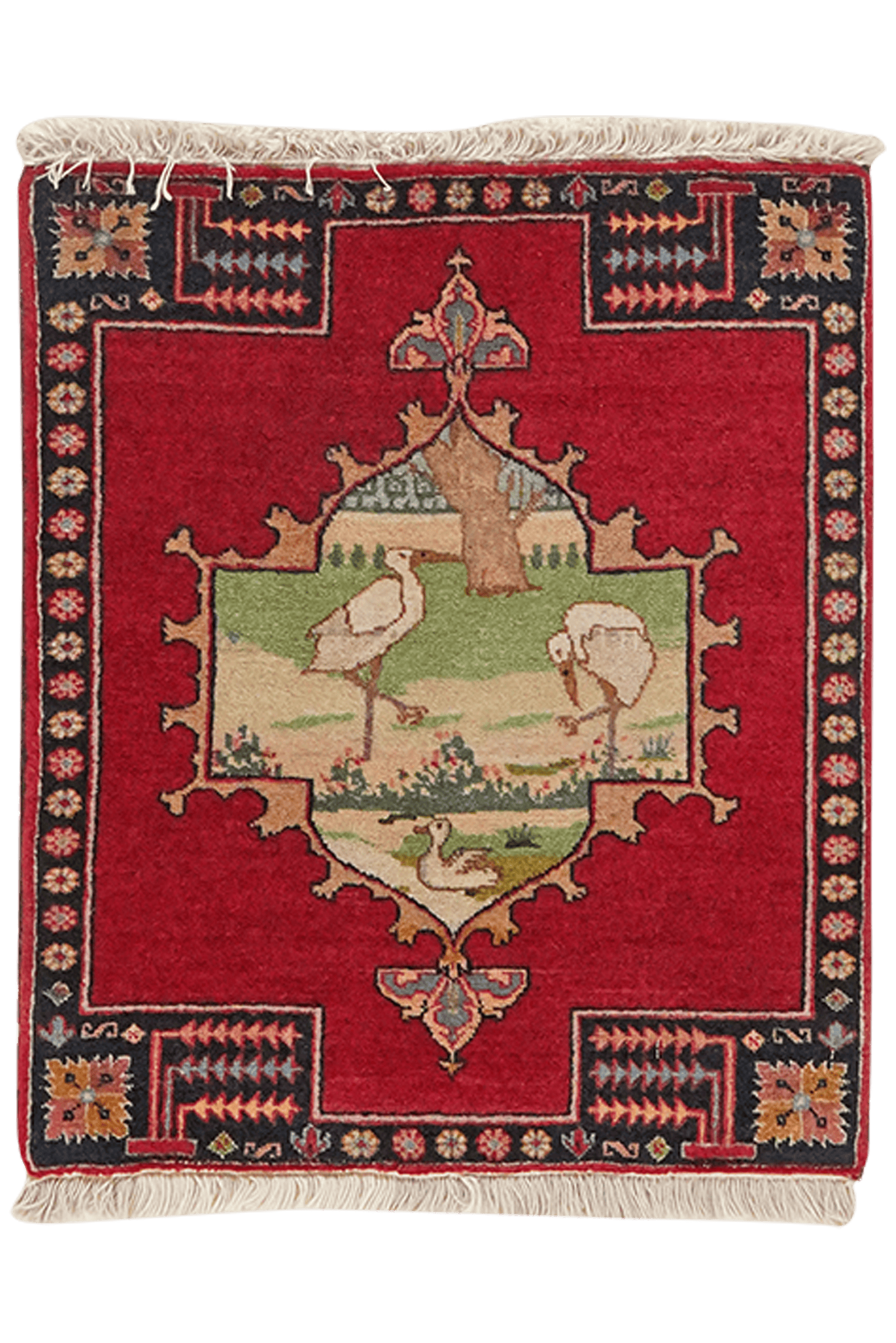 Kashan — Hand-knotted, 48x57 cm, Red, 100% Virgin Wool | Main view