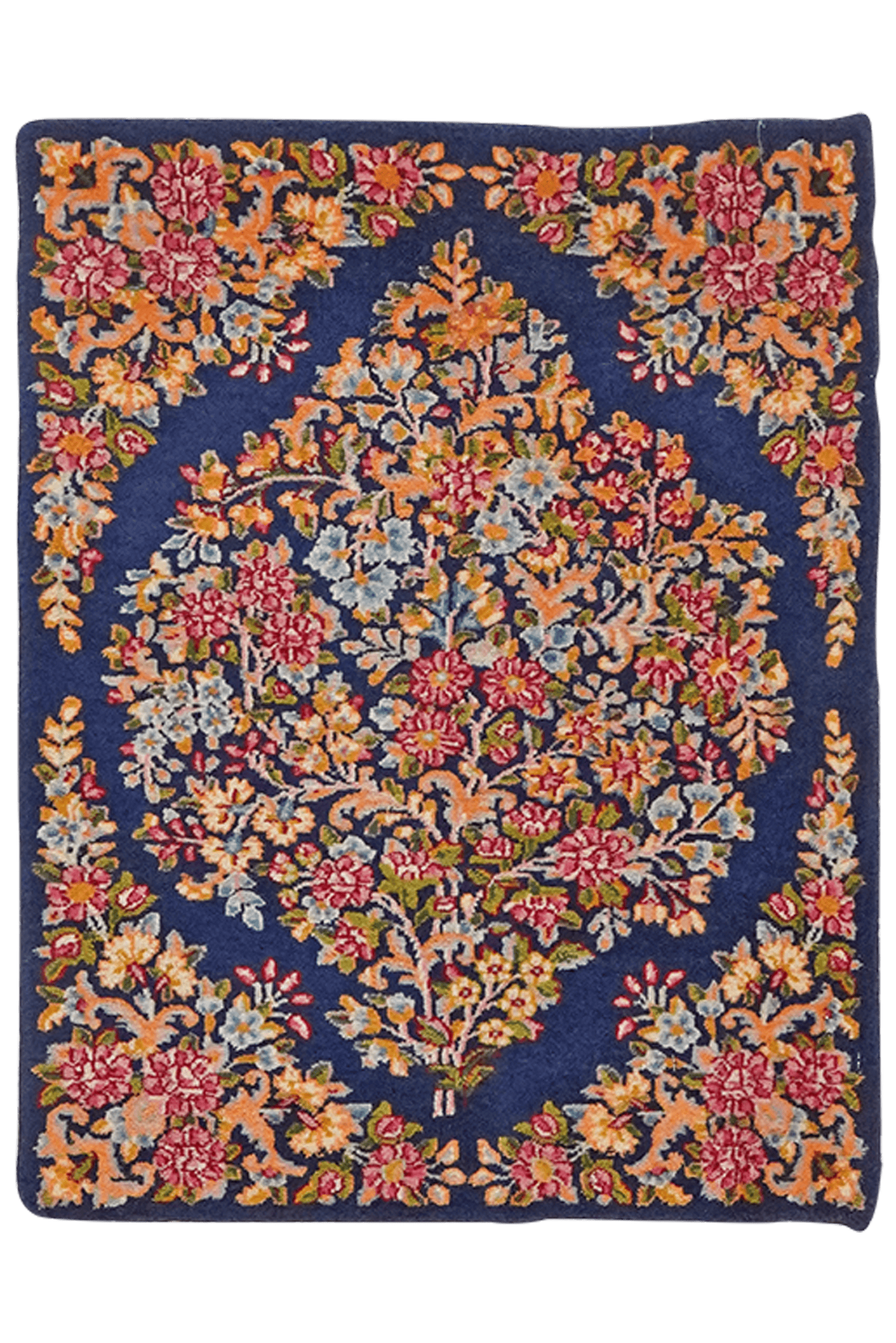 Yazd — Hand-knotted, 50x66 cm, Blue, 100% Virgin Wool | Main view