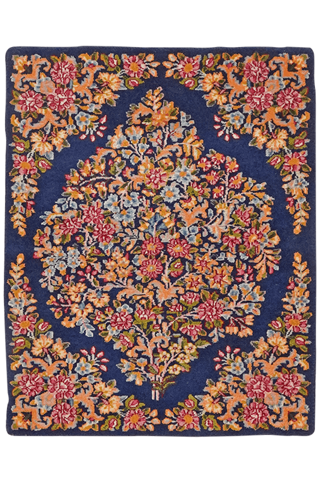 Yazd — Hand-knotted, 53x67 cm, Blue, 100% Virgin Wool | Main view