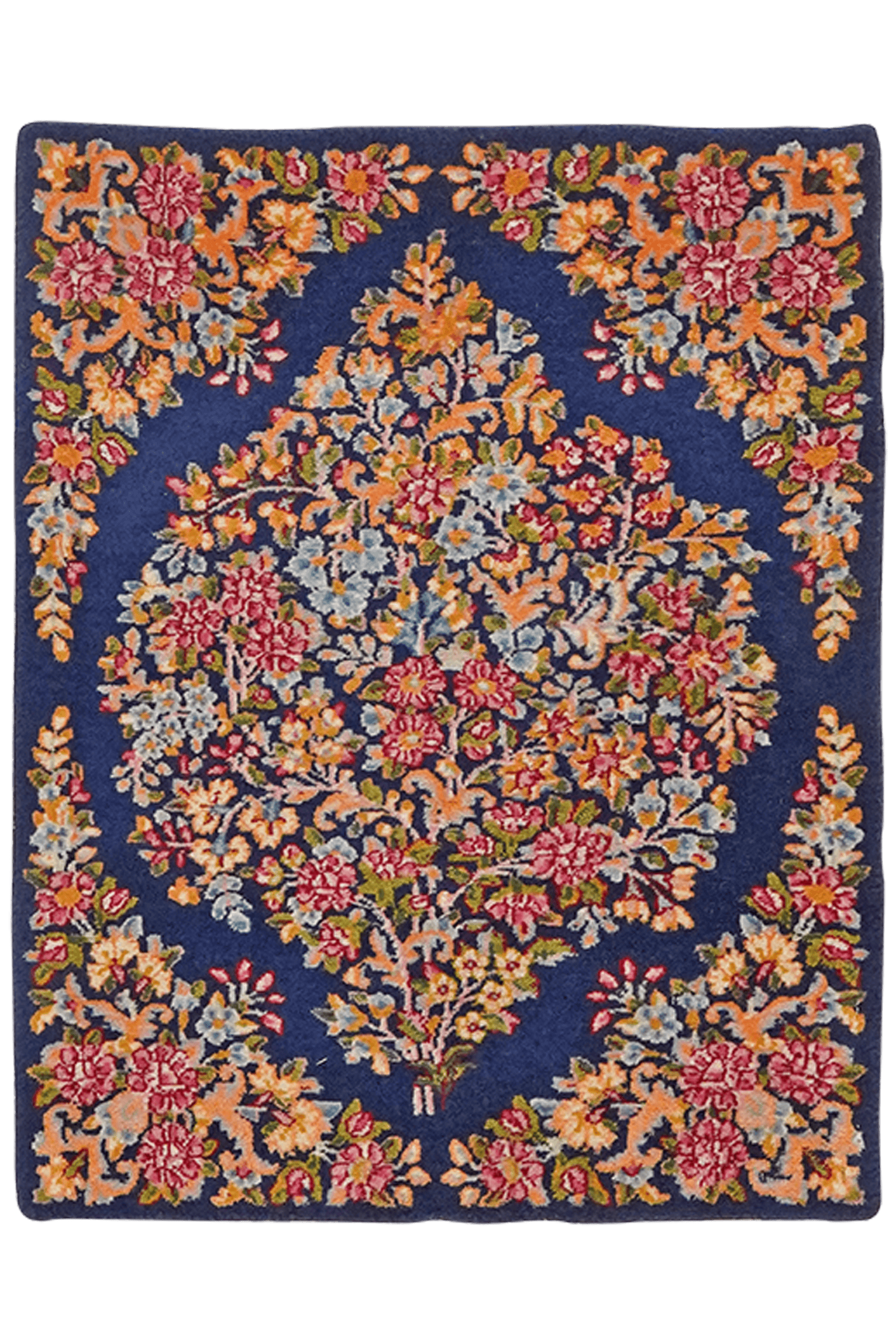 Yazd — Hand-knotted, 52x67 cm, Blue, 100% Virgin Wool | Main view