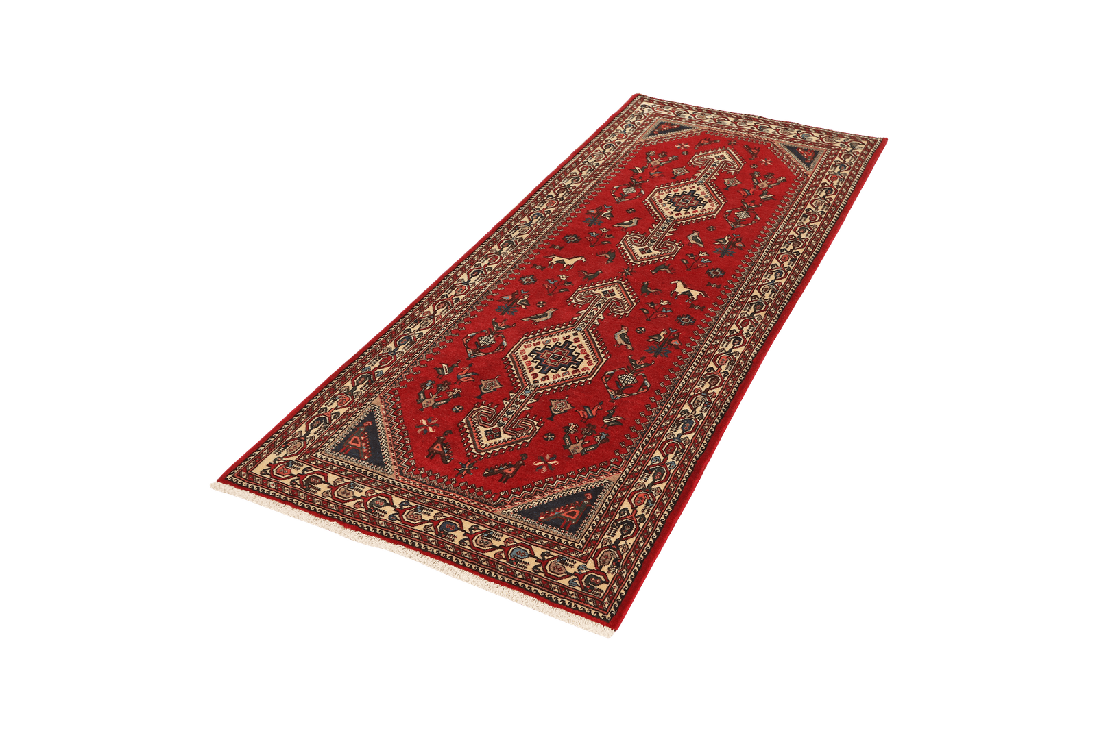 Nasrabad — Hand-knotted, 82x198 cm, Red, 100% Virgin Wool | View 5
