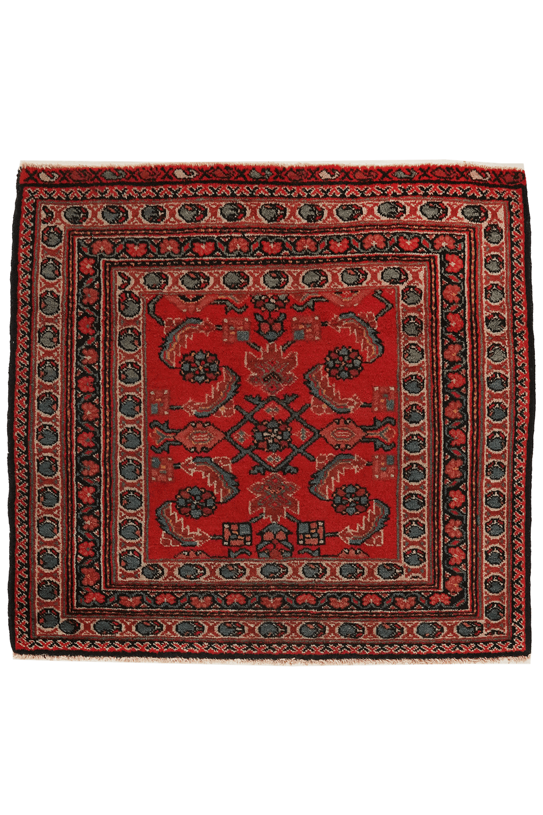 Farahan — Hand-knotted, 68x80 cm, Red, 100% Virgin Wool | Main view
