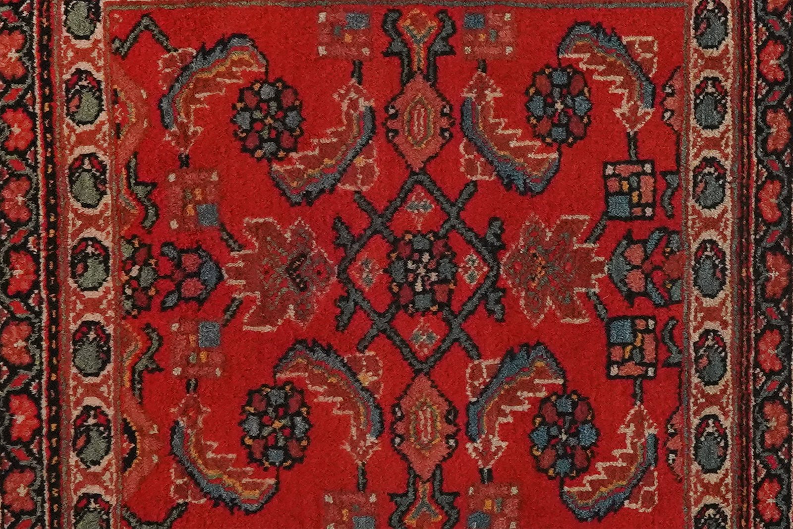 Farahan — Hand-knotted, 68x80 cm, Red, 100% Virgin Wool | View 4
