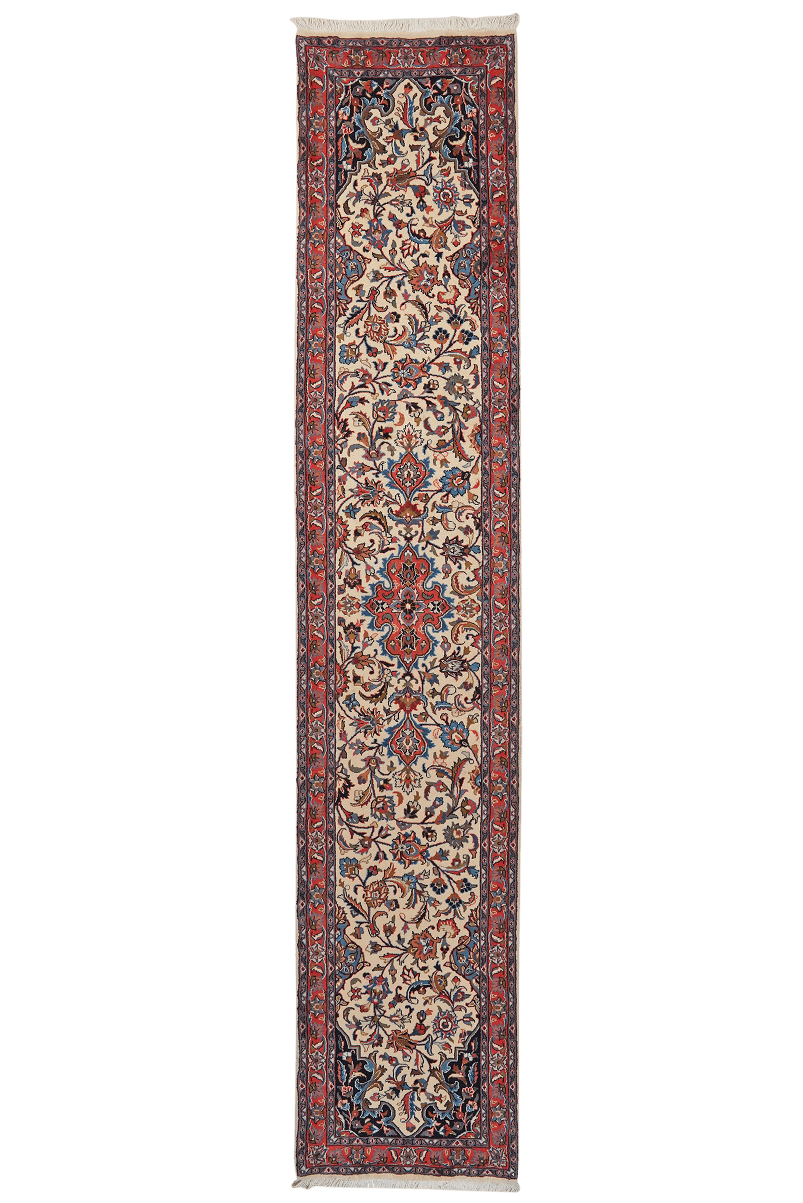 Sarough — Hand-knotted, 77x390 cm, Beige, 100% Virgin Wool | Main view