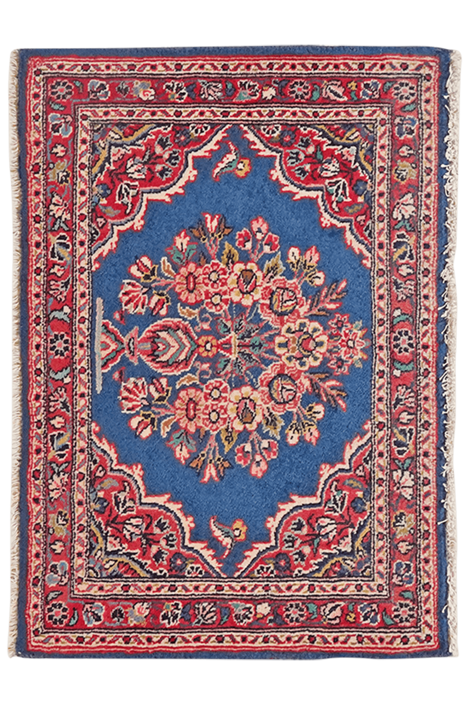 Kashan — Hand-knotted, 77x54 cm, Blue, 100% Virgin Wool | Main view