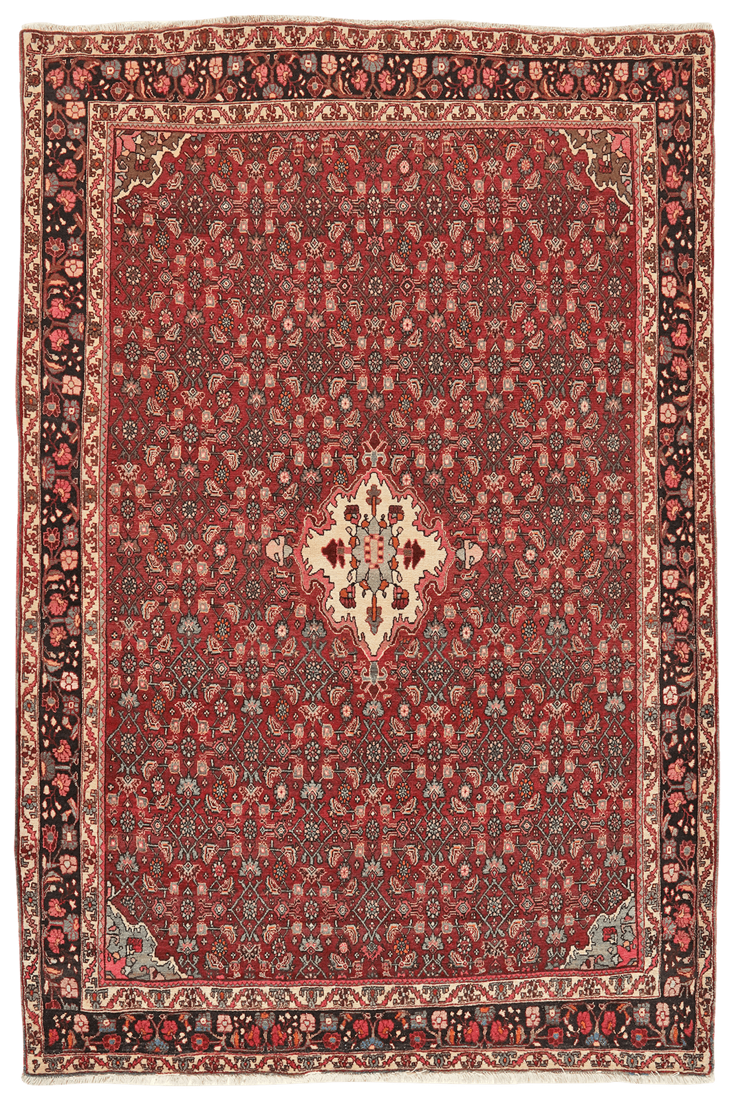 Bidjar — Hand-knotted, 139x214 cm, Red, 100% Virgin Wool | Main view