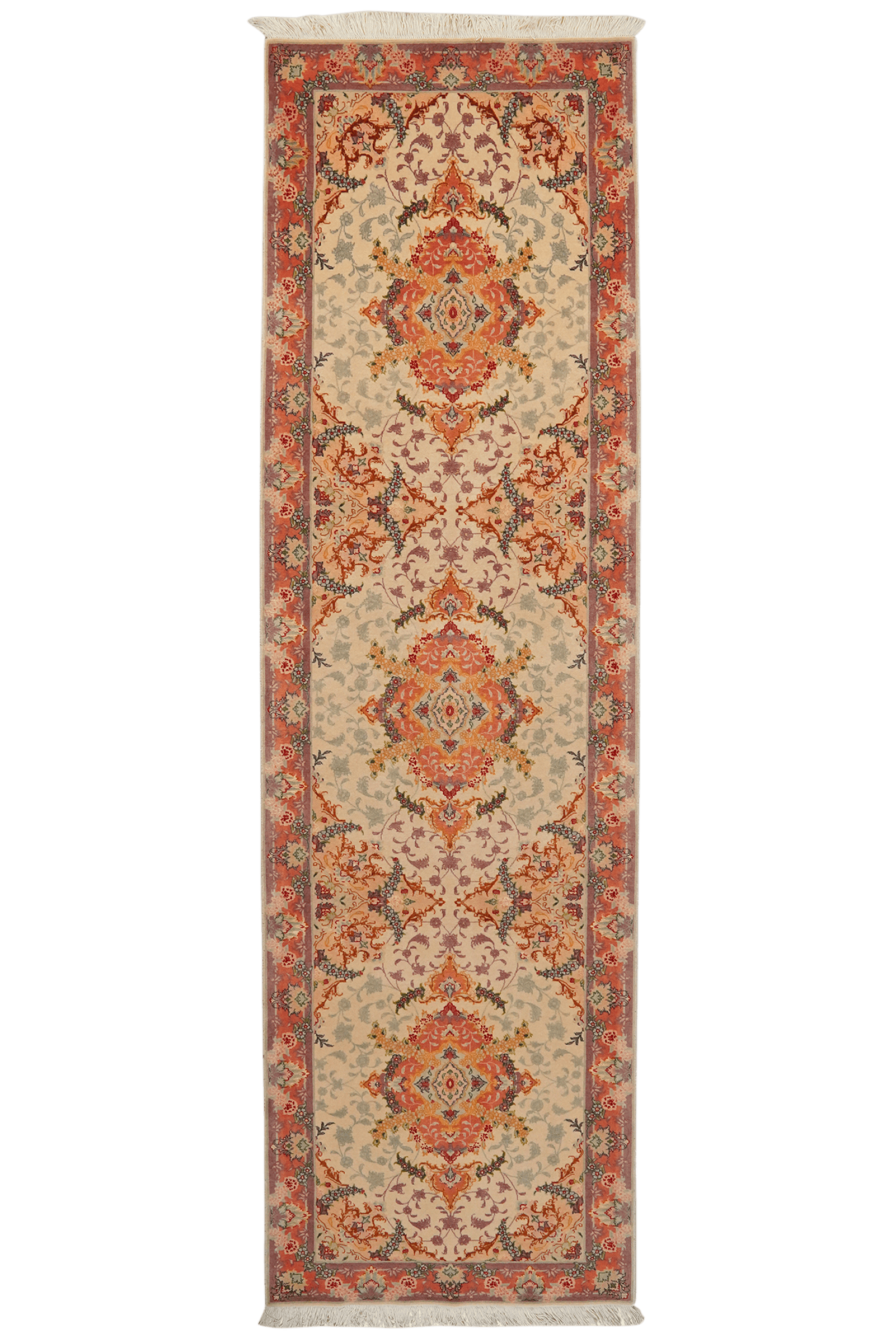 Tabriz 50 Raj — Hand-knotted, 86x294 cm, Beige, 100% Virgin Wool | Main view