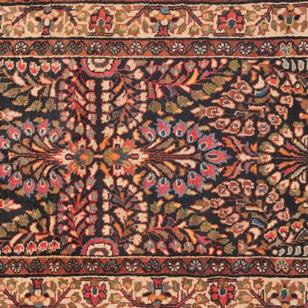 Mahal — Hand-knotted, 110x508 cm, Blue, 100% Virgin Wool | View 4