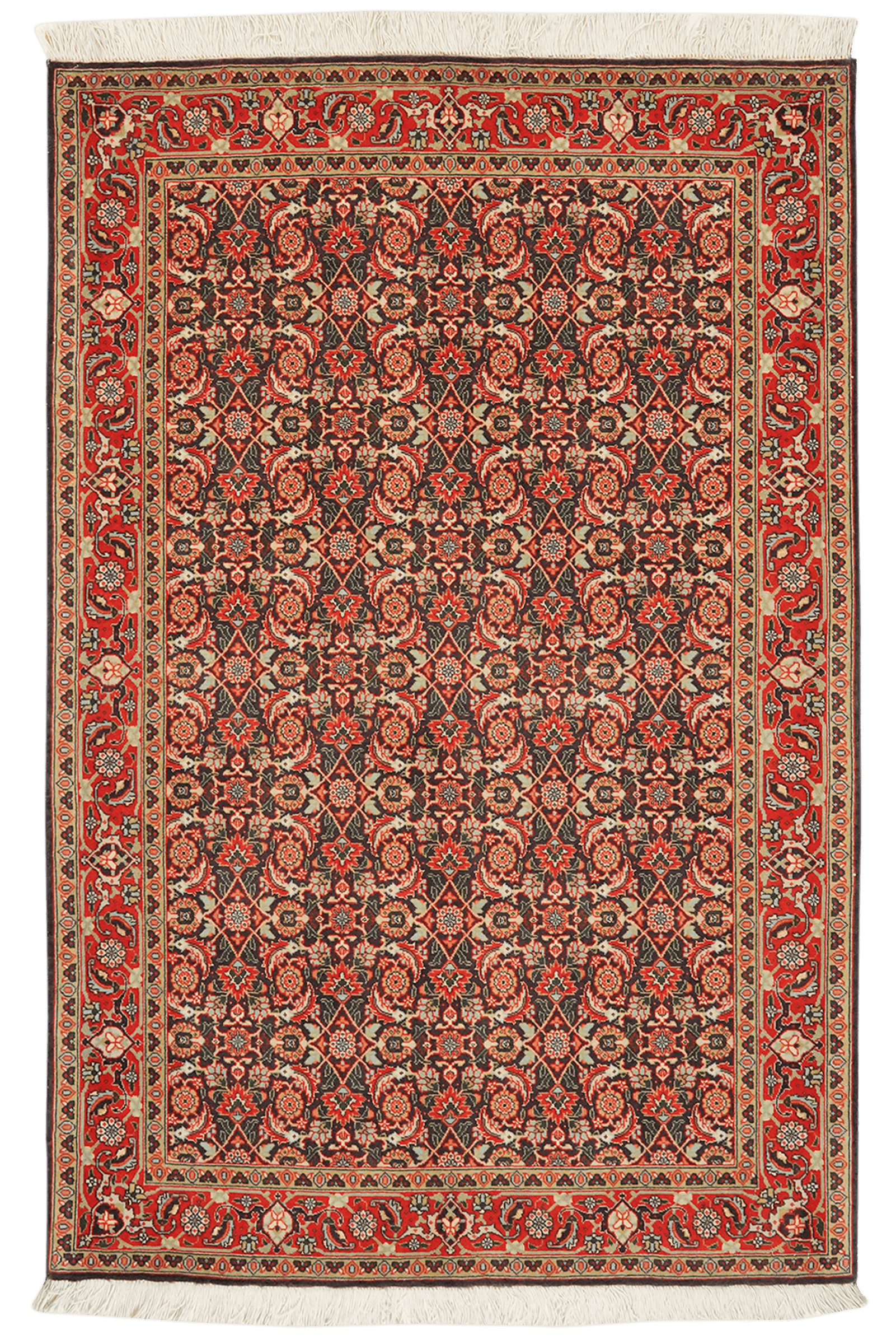 Tabriz 50 Raj — Hand-knotted, 100x153 cm, Blue, 95% Schurwolle, 5% Seide | Main view