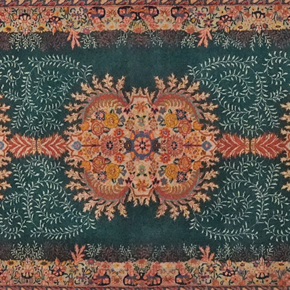 Tabriz Old — Hand-knotted, 98x580 cm, Green, 100% Virgin Wool | View 4