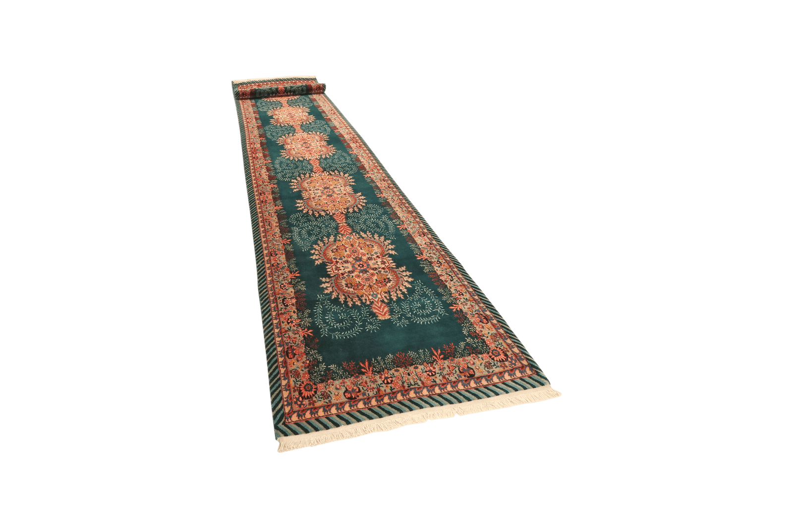 Tabriz Old — Hand-knotted, 94x461 cm, Green, 100% Virgin Wool | View 5