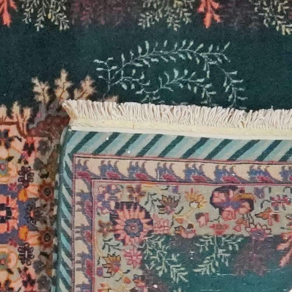 Tabriz Old — Hand-knotted, 94x461 cm, Green, 100% Virgin Wool | View 6
