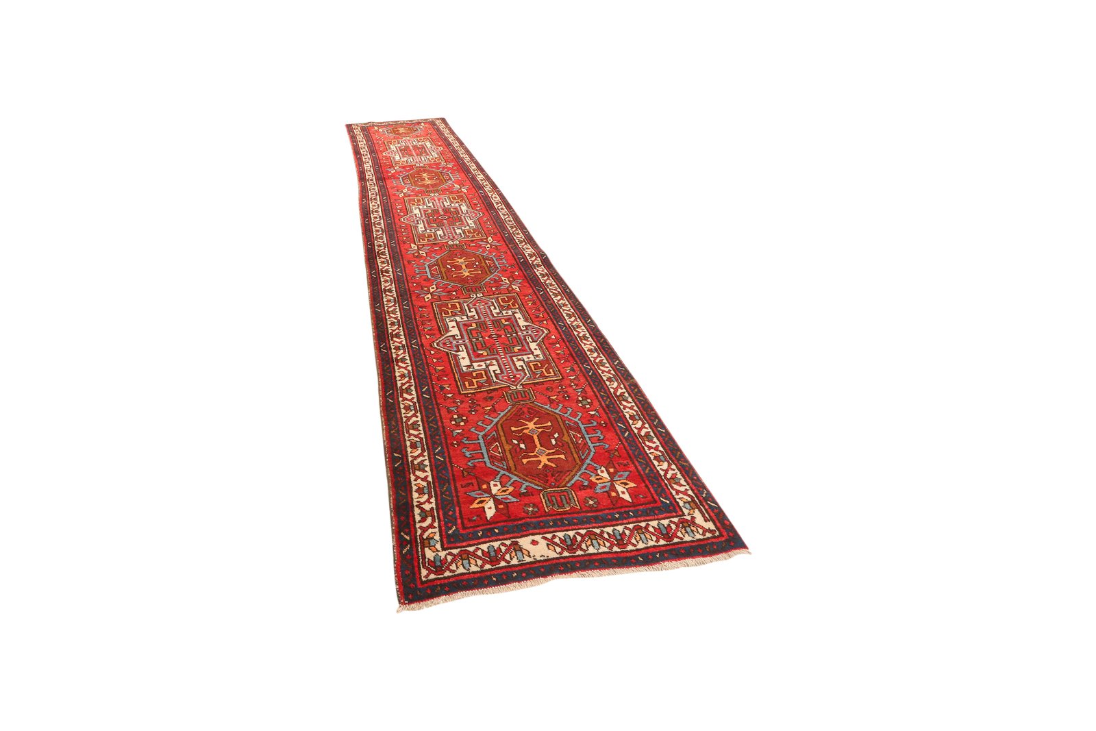 Lambaran — Hand-knotted, 97x390 cm, Red, 100% Virgin Wool | View 5