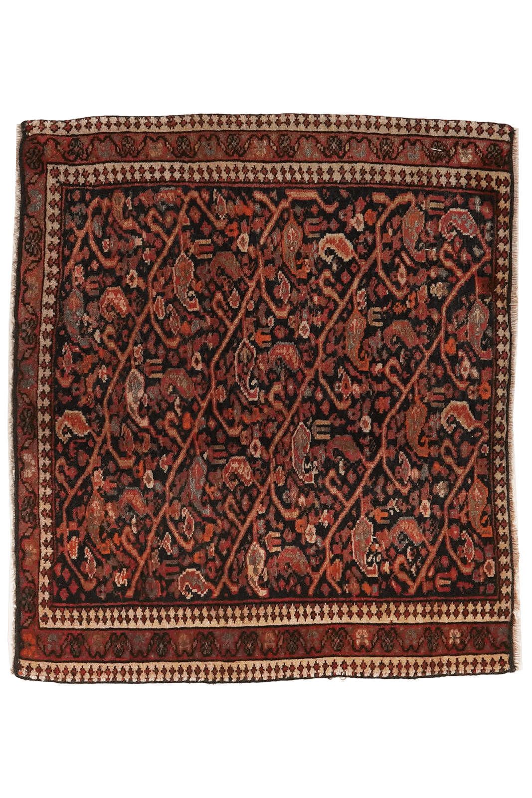 Malayer — Hand-knotted, 44x50 cm, Blue, 100% Virgin Wool | Main view