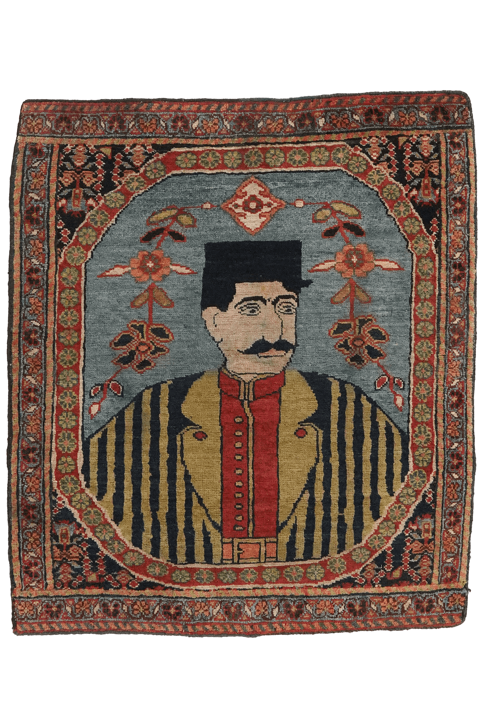 Heriz — Hand-knotted, 70x75 cm, Blue, 100% Virgin Wool | Main view