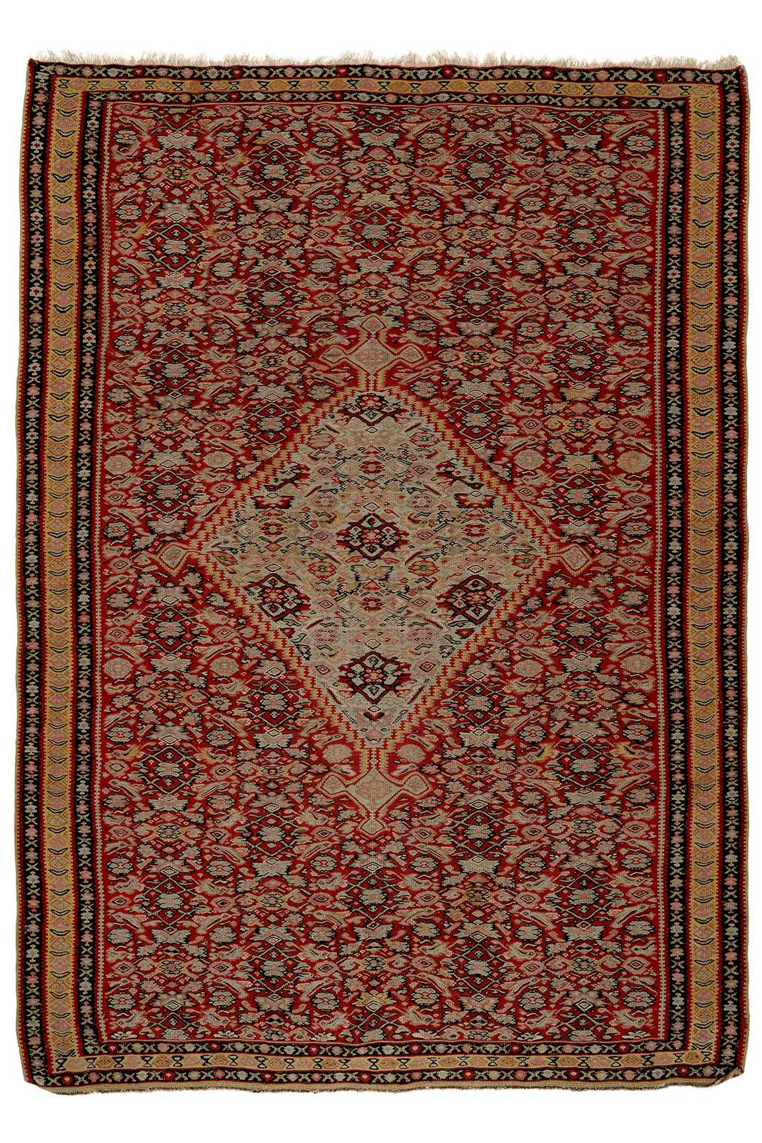 Kelim Senneh — Handmade, 138x198 cm, Red, 100% Virgin Wool | Main view